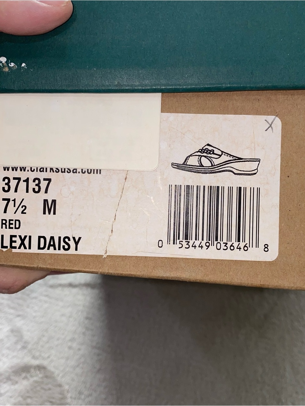 Clarks Lexi Daisy Red leather Sandal Size 7.5 - Picture 9 of 9